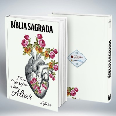 Bíblia Personalizada Capa Blanca Meu Coração é Teu Altar II